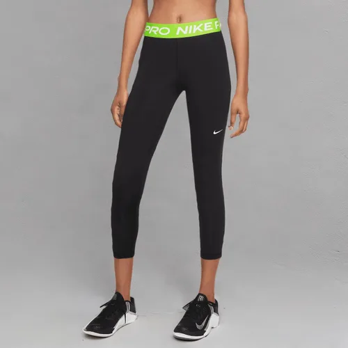 Vista 4 de Nike LegginGrade School Pro 365 - Panel de malla recortada para mujer, NegroBlanco (BlackVoltWhite)