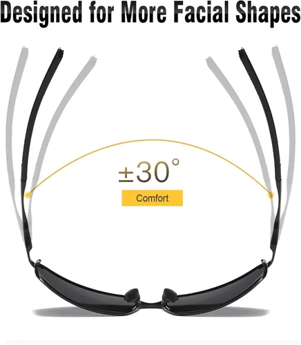 Vista 4 de SUERTREE Gafas de sol polarizadas para hombre, marco de metal rectangular, gafas de sol retro para hombres y mujeres, gafas de sol de conducción
