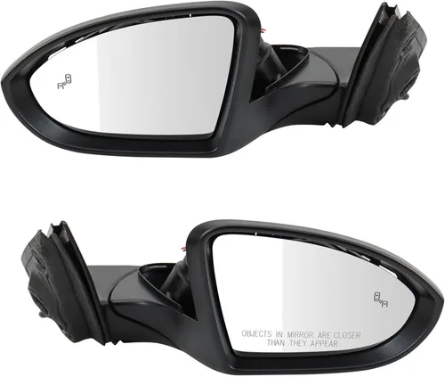 Vista 195 de TRQ Conjunto de 2 piezas de espejo lateral para conductor y pasajero, ajuste eléctrico, sin calefacción, sin memoria, color negro, compatible
