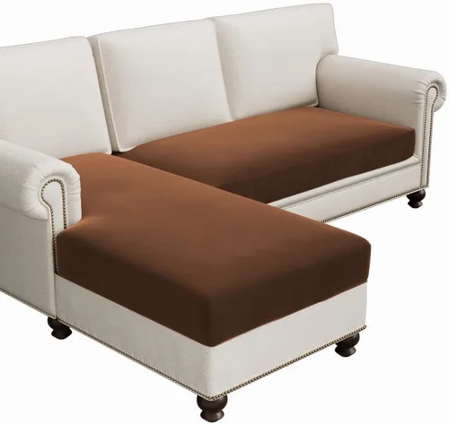 Vista 30 de H.VERSAILTEX Fundas de cojín de vellón para sofá, fundas elásticas para sillas de sala de estar, fundas de sofá modular, tela cómoda y duradera