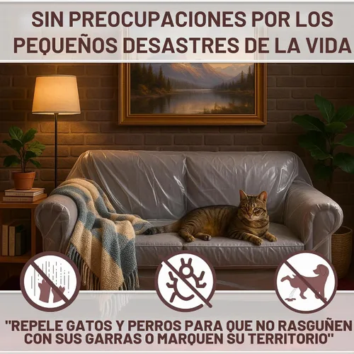 Vista 5 de Evelots - Funda de sofá biplaza de plástico transparente - Funda de vinilo gruesa y resistente de 2 asientos para proteger contra los arañazos