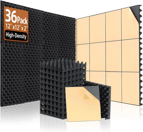Vista 37 de SODOCT - Paquete de 2 paneles de espuma acústica grandes para cajas de huevos, 48 x 24 x 1.2 pulgadas, espuma a prueba de sonido de alta densidad