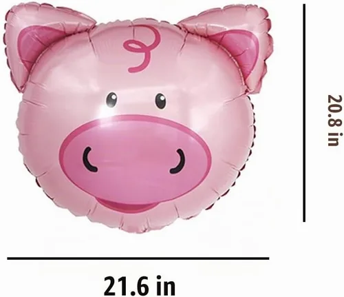 Vista 4 de Globos de animales de granja, cerdo, vaca, caballo, burro, globo de Mylar para animales, temática de animales, suministros de fiesta de cumpleaños