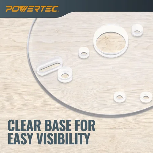 Vista 5 de POWERTEC Placa base universal de 6-1/2 pulgadas con pasador de centrado y cono. agujeros preperforados con tornillos para cable Porter, Bosch
