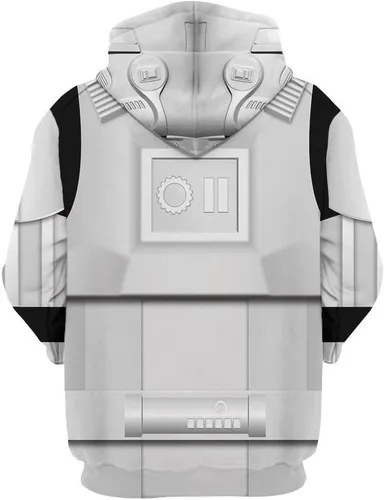 Vista 3 de Conjunto unisex de Stormtrooper con capucha 3D para adultos, disfraz de soldado de tormenta para Halloween, carnaval, cosplay