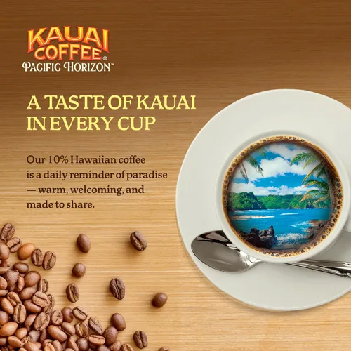 Vista 3 de Kauai Coffee Cápsulas K-Cup para cafeteras Keurig, café arábica, 10% hawaiano, tostado medio, aroma brillante con notas florales, descafeinado, 1