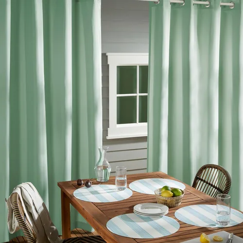 Vista 51 de TOWN & COUNTRY BASICS Cabana Cortinas Sólidas de Peso Pesado para Interiores y Exteriores, Opacidad de Filtrado de Luz con Parte Superior de Ojales