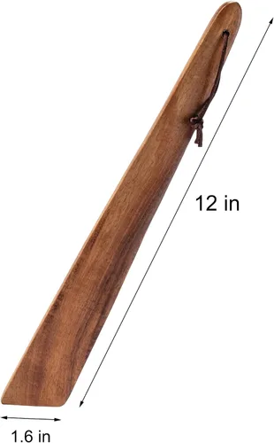 Vista 6 de Muso Wood Espátula de madera de acacia de 12 pulgadas para cocinar, aleta de madera pequeña, juego de espátulas antiadherentes, raspador de huevos