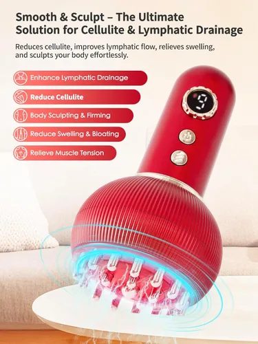 Vista 2 de Masajeador de drenaje linfático y herramienta de masaje anticelulitis, reduce las estrías y la celulitis, para piernas, brazos y vientre, máquina