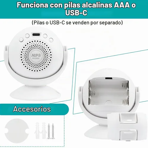 Vista 9 de Timbre con sensor Greencycle para empresas con voz personalizada Sensor dual con tonos de llamada MP3 DIY