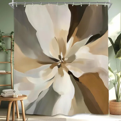 Vista 13 de Miyotaa - Juego de cortina de ducha con flores para decorar un baño pequeño o una ventana, 36 pulgadas de ancho x 71 pulgadas de alto, cortina