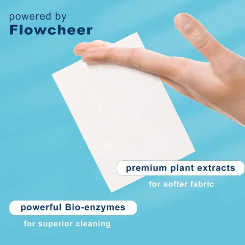 Vista 3 de FlowCheer Hojas de detergente para ropa de 10 cargas, aroma fresco, sin plástico, limpieza potente, hojas de lavadora sin líquido, hoja