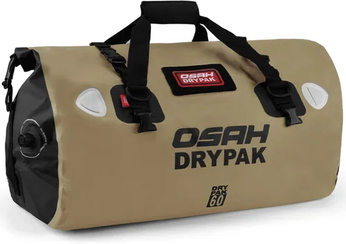 Vista 13 de OSAH DRYPAK Bolsa de lona impermeable – Bolsa seca para motocicleta con gran espacio de almacenamiento, bolsas de equipaje impermeables con bolsillo