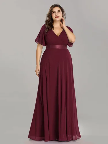 Vista 4 de Ever-Pretty Vestido largo de fiesta de noche con cuello en V doble para mujer 09890-PZ