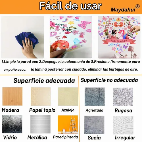 Vista 8 de Maydahui Calcomanías de pared para macetas de mariposas, calcomanías de bonsái florales en acuarela