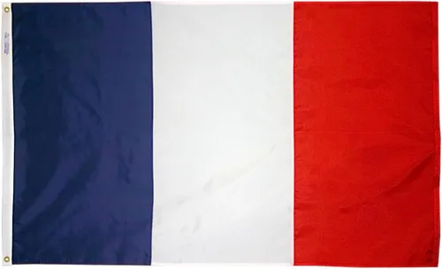 Vista 5 de Annin Flagmakers Bandera de Francia fabricada en Estados Unidos según las especificaciones oficiales de diseño de las Naciones Unidas, 2 x 3 pies