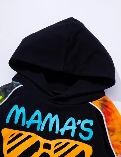 Vista 7 de KANGKANG Conjunto de sudadera de manga larga con estampado de letras para niños pequeños, conjunto de pantalones con estampado de dinosaurio