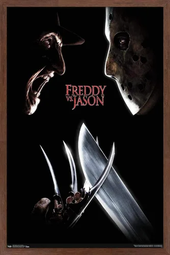 Vista 10 de Trends International Freddy vs. Jason - Póster de pared de una hoja, 14.725 x 22.375 pulgadas, versión enmarcada de madera de granero