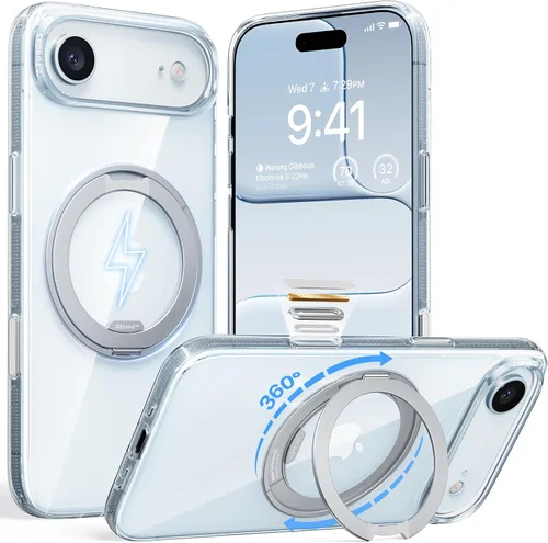 Vista 19 de TORRAS Funda con soporte magnético 360 para iPhone 18 Pro, O3 Fitness Borgoña