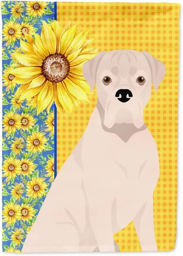Vista 29 de Caroline's Treasures WDK5313GF Bandera de jardín con diseño de girasoles de verano, color negro y tostado, Airedale Terrier para buzón, bandera