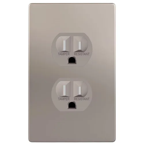 Vista 37 de ENERLITES Receptáculo dúplex, tomas de pared eléctricas resistentes a manipulaciones, grado comercial, 15A 125V, autoconectado, 2 polos, 3 cables