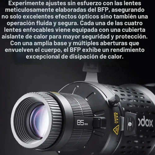 Vista 7 de Godox BFP Accesorio de proyección de flash para flash de montaje Bowens, giratorio 360°, montaje de lente EF, accesorio de flash para Godox AD600