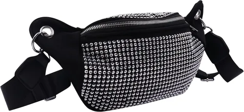 Vista 2 de Riñonera con diamantes de imitación para mujer, riñonera con diamantes brillantes, bolsa cruzada para la cintura, bolso para teléfono para niñas