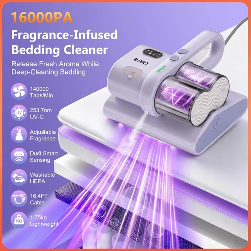 Vista 2 de Aspirador de colchón, aspiradora de cama de 16Kpa con luz UV‑C de Morado