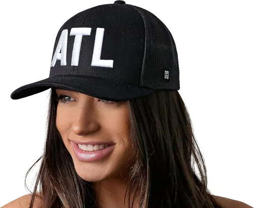 Vista 4 de HAKA City & State Block Puff Embroidery Hat Trucker Snapback Baseball Cap
