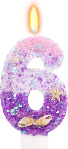 Vista 41 de Vela número 1 de estrella de mar de playa para decoración de pastel Plata