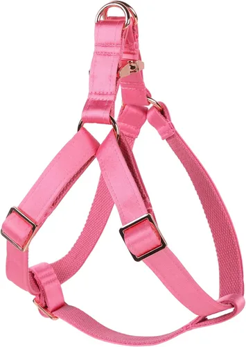 Vista 5 de Lionet Paws Arnés para perro, arnés de nailon de seda ajustable sin tirones con hebilla de metal para perros pequeños, fácil caminar, verde oscuro