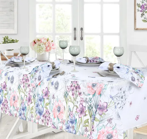 Vista 6 de Newbridge Garden Breeze - Servilletas cuadradas de tela, juego de 8 servilletas de tela fáciles de cuidar y resistentes a las manchas para cenar