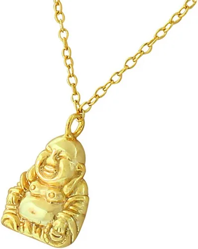 Vista 2 de Collar con Colgante de plata de ley 925Happy Buda sonriente
