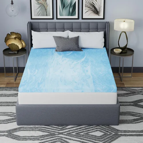 Vista 7 de Vibe Cubrecolchón de espuma viscoelástica con remolino de gel de 3 pulgadas, tamaño individual