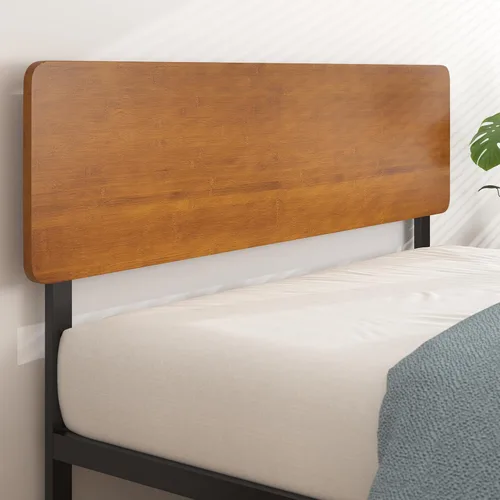 Vista 7 de ZINUS Olivia - Marco de cama de plataforma de metal y bambú, no necesita somier, soporte de listones de madera, fácil de montar, tamaño individual