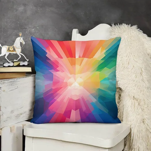 Vista 13 de Almohadas grandes para cama, fundas de almohada abstractas coloridas con patrón de rayas verticales, fundas de almohada cuadradas suaves, fundas