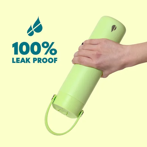 Vista 5 de Elemental Botella de agua aislada de 24 onzas con popote, botellas de agua con núcleo de acero inoxidable 100% a prueba de fugas para viajes, Beige