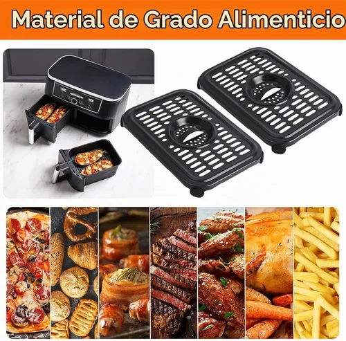 Vista 4 de Piezas de repuesto para freidora de aire para Ninja Foodi DualZone, 2 piezas de accesorios para freidora de aire de grado alimenticio, bandeja