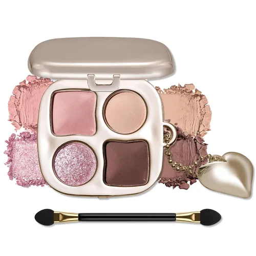 Vista 8 de Erinde Paleta de maquillaje de sombra de ojos de 9 colores con purpurina y lavanda brillante y mate, violeta, malva, púrpura oscura, plateado