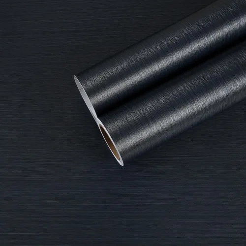 Vista 9 de CHIHUT Papel adhesivo de acero inoxidable negro cepillado, para encimeras de vinilo impermeable para refrigerador, autoadhesivo, extraíble, aspecto
