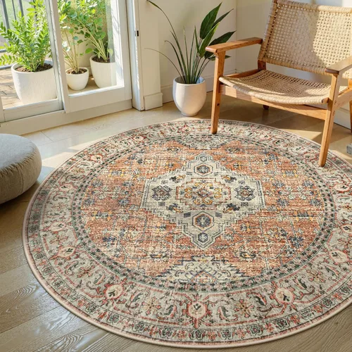 Vista 29 de Lahome Alfombra oriental lavable de área pequeña, 2 x 3 pies, para entrada, cocina, ultra fina, suave, tapete antideslizante para puerta de Azul