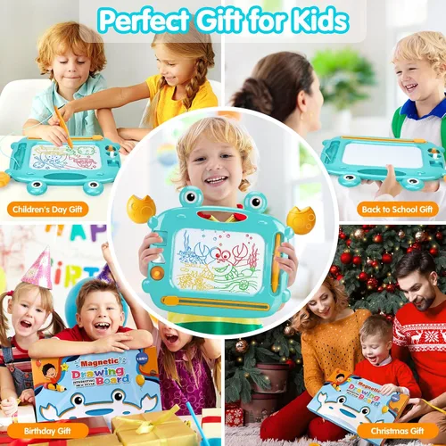 Vista 5 de Juguetes para niños pequeños, tablero de dibujo magnético, sin BPA, sin ftalatos, sin PVC, juguetes de bocetos para niños de 3, 4 y 5 años, regalo