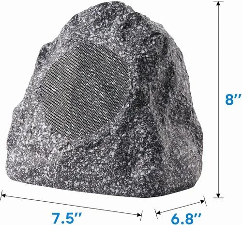Vista 7 de (Juego de 4) nuevas bocinas de rock para patio o jardín impermeables color granito para exteriores