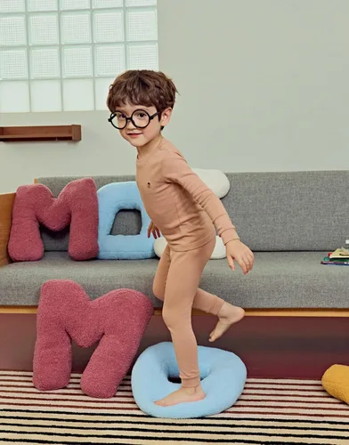 Vista 3 de moimoln Pijama de algodón suave y liso modal para bebés, niños y niñas, ajuste cómodo, pijama larga para el día a día
