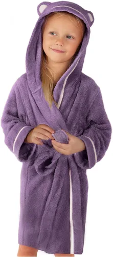 Vista 8 de Bata de baño premium suave para niños pequeños - Bata de bambú de rayón para niños con capucha - Bata para niños y niñas Beige