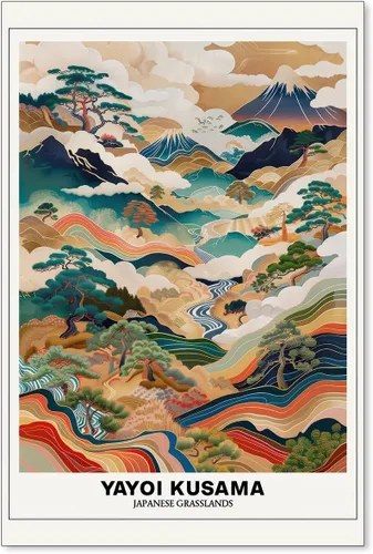Vista 53 de Podafu Arte de Pared en Lienzo de Casa de Té Japonesa de Tokio - Decoración Moderna Ukiyo-e - Marco Negro - 10L" x 8W" - Dormitorio y Sala de Estar