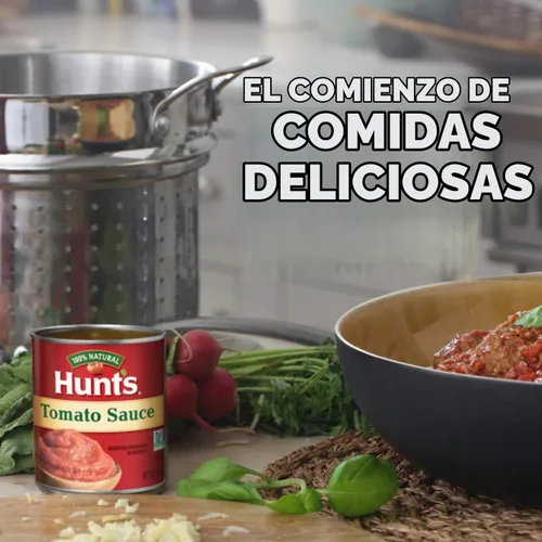 Vista 3 de Salsa de tomate Hunt’s, perfecta para chile y sopas, lata de 8 oz