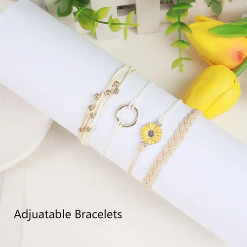 Vista 5 de Pulseras de tobillo para niñas, impermeables, bohemias, para mujer, regalo de joyería de Navidad
