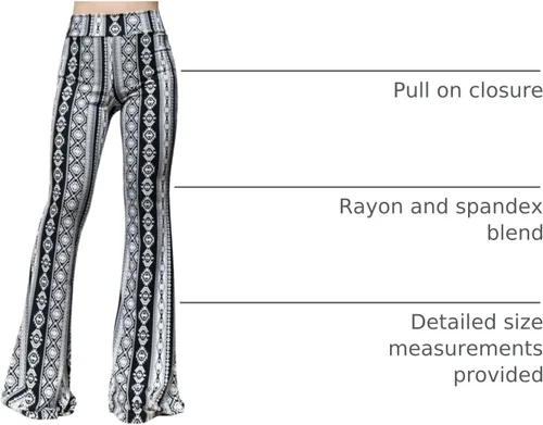 Vista 14 de ShopMyTrend - Pantalones de yoga largos con piernas anchas y acampanadas estilo palazzo, con cintura alta, para mujer