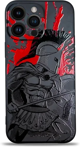 Vista 110 de SIMPLYMDRN Funda delgada para iPhone 12 Pro Max, diseño de guerrero, funda genial para hombres, funda de soldado de combate, delgada y flexible